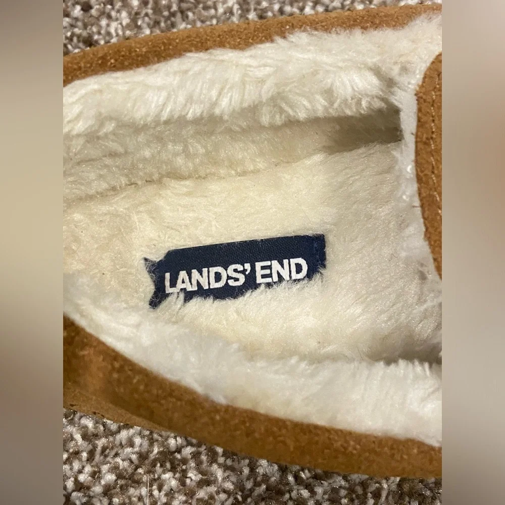 Boys Lands End House Slippers Sz 12